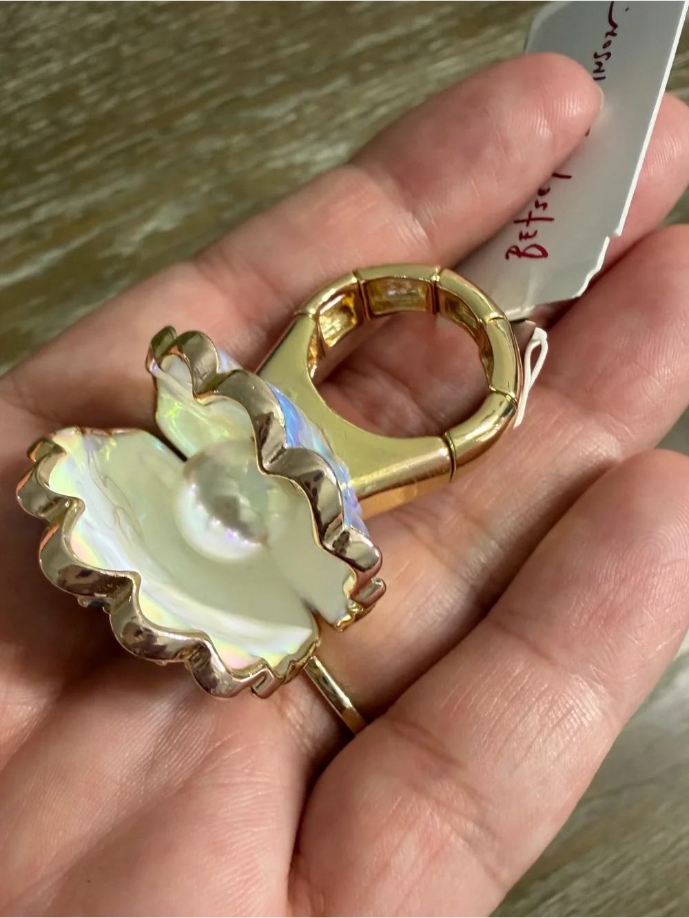 Betsey Johnson Sirens Cove Clam Shell Stretch Ring